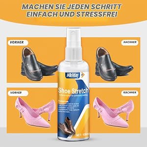 AllisWay Dehnungsspray Schuhe,Schutz vor Reibung und Sofortige Weichmachung