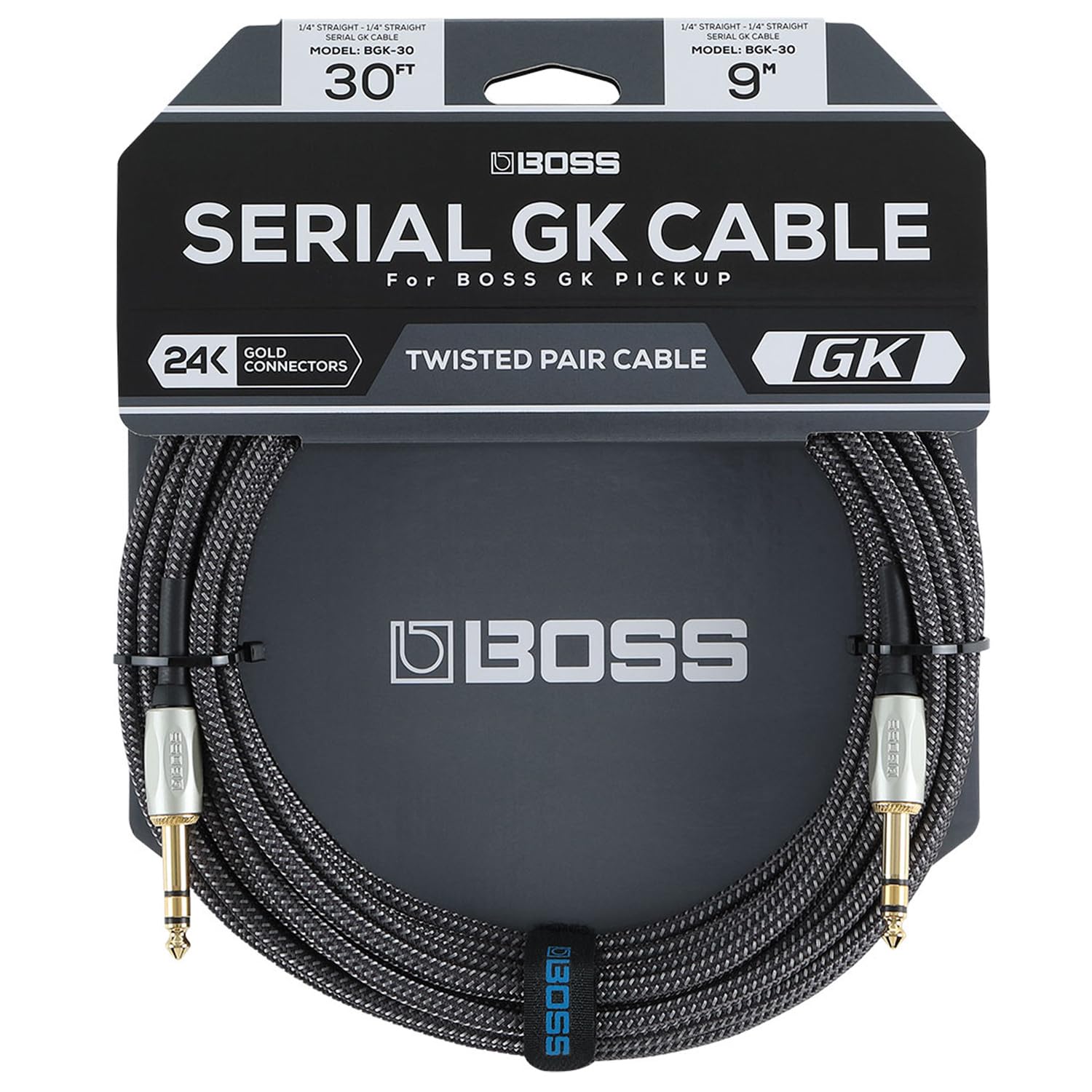 BOSS BGK-30 kabel szeregowy GK do urządzenia z efektami syntezatora 9 m + ściereczka z mikrofibry Keepdrum