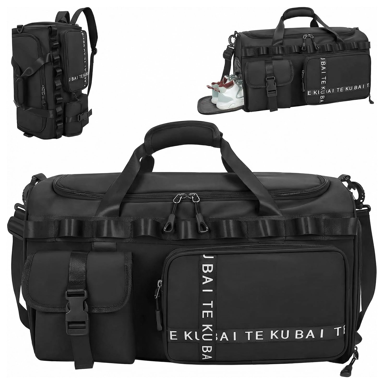 Sports Gym Bag for Women Men, 65L Travel Duffel Bag Overnight Weekend Bags