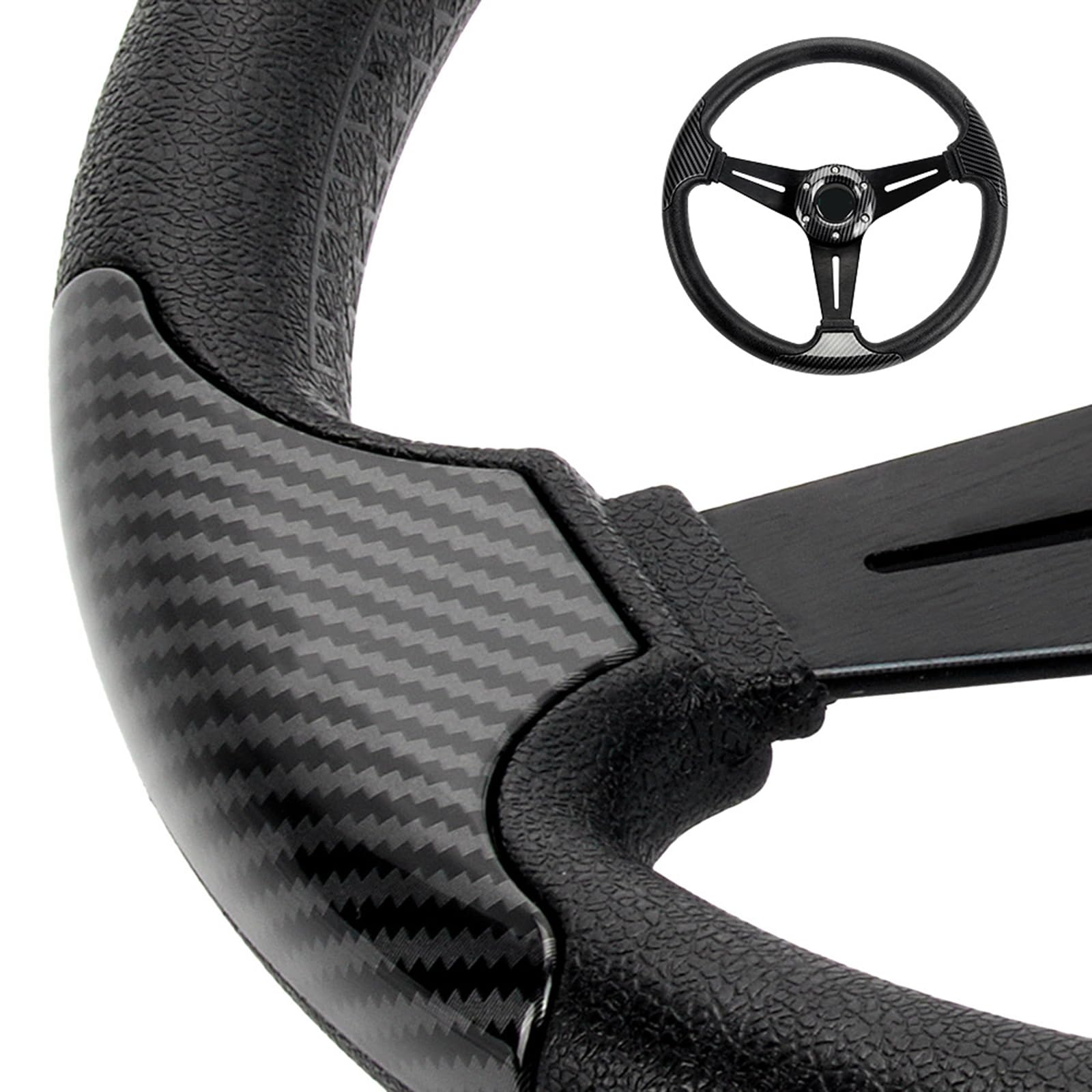 Volante da Corsa in Lega Alluminio Struttura da 345 Mm Impugnatura in ABS Adatta per Simulazione Guida Volante da Corsa in Lega Alluminio