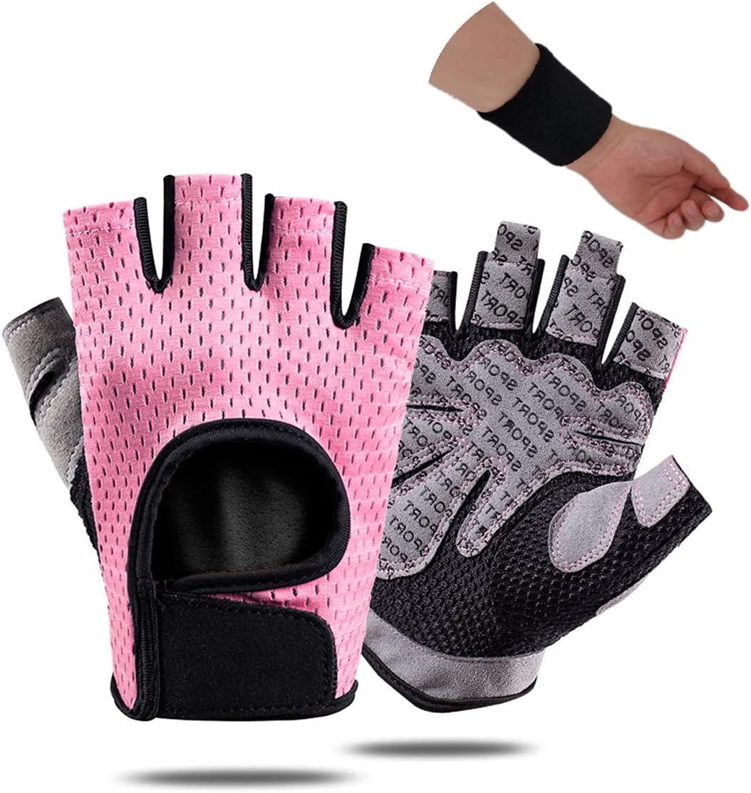 Antetek,Fingerless Gloves for Men & Women,Breathable Workout Gloves,Sport Gloves Fingerless Gym Exercise Gloves,Lightweight Gym,Cycling,Exercise Weight Lifting,Black,Pink,Blue : Sports & Outdoors