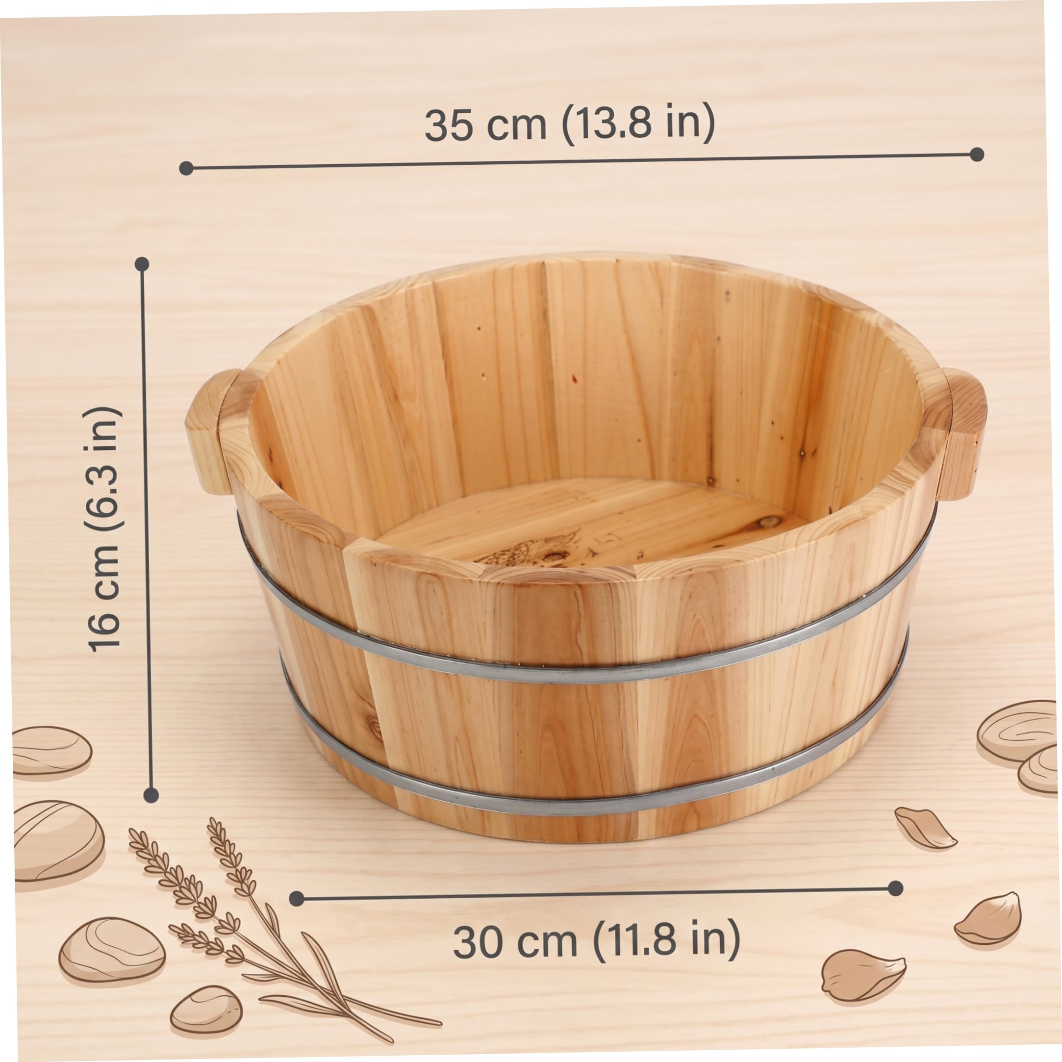 Eimer zum Einweichen der Füße, Fußbadewanne aus Holz für das Spa zu Hause