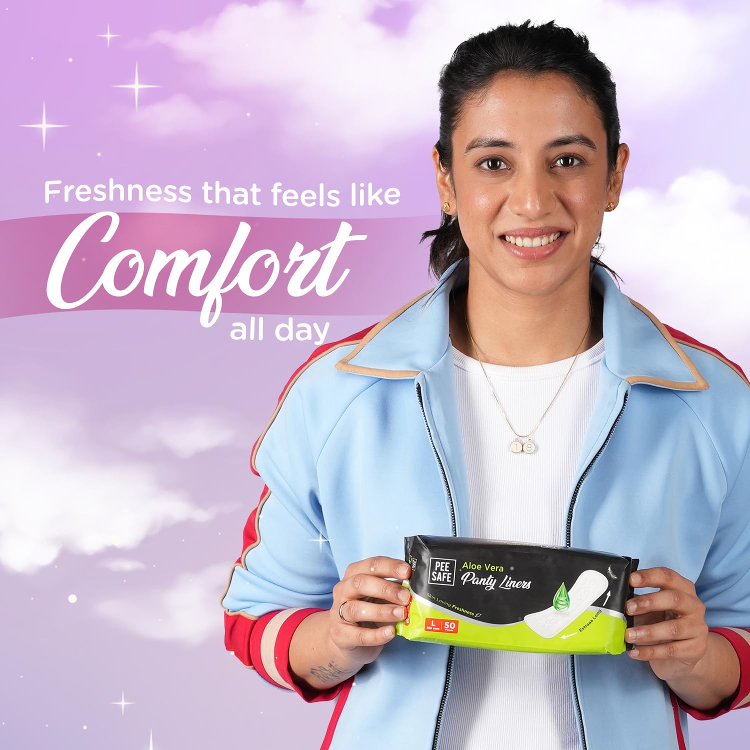 Pee Safe Panty Liners For Women Daily Use with Aloe Vera - 100 Liners