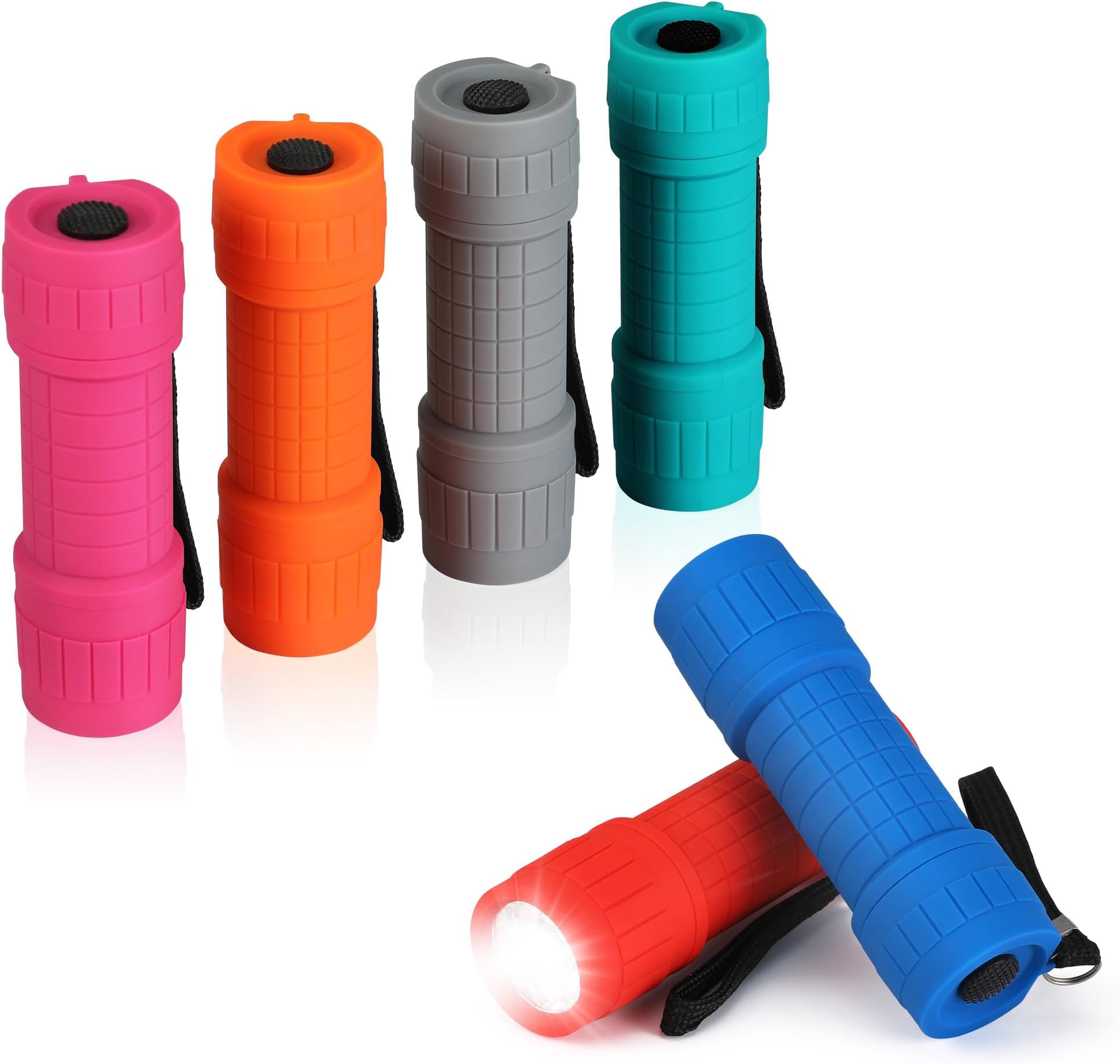 EverBrite 6-Pack Mini LED Torches, Colorful Pocket Torches, Ideal Camping Hiking Outdoor Party, Includes Batteries
