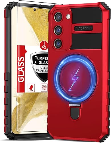 Miniatura 8 de Funda para Samsung Galaxy A32 5G con 2 protectores de pantalla de vidrio templado, con anillo magnético de 360 para automóvil y cubierta de cámara