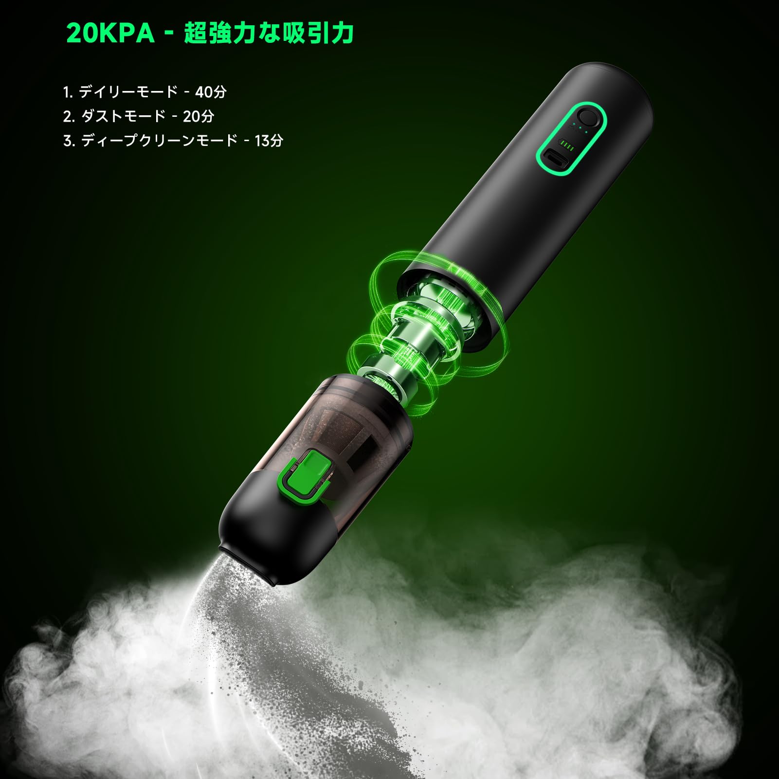 Amazon.co.jp: ハンディクリーナー 車用掃除機 RapAir VC28 20000paの