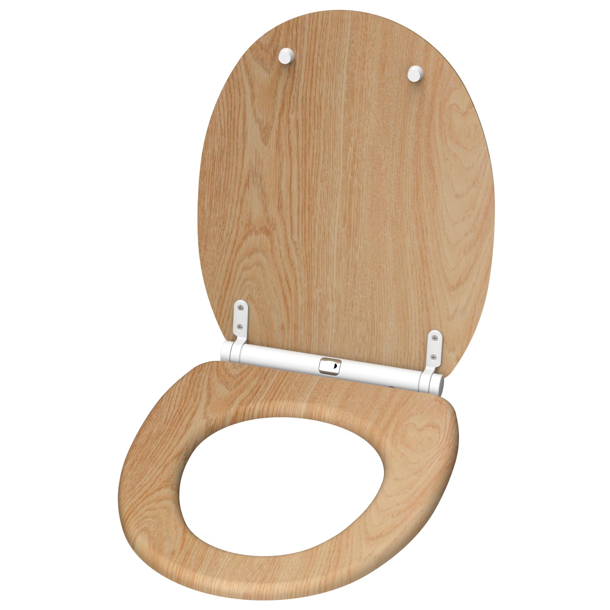 Sanilo Sedile WC con chiusura ammortizzata e sgancio rapido, il coperchio del WC può essere rimosso con la semplice pressione di un pulsante, facile montaggio dall'alto (Legno)