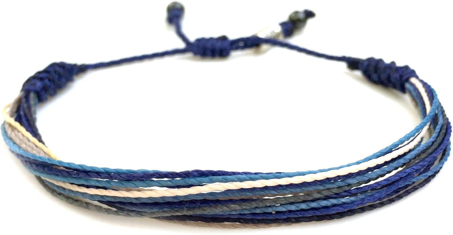 Rumi Sumaq Surfer String Bracelets for Men, Women & Kids — Adjustable Pull-Tie Waxed Cord, Coastal & Beach Colors, Custom Size and Color Options