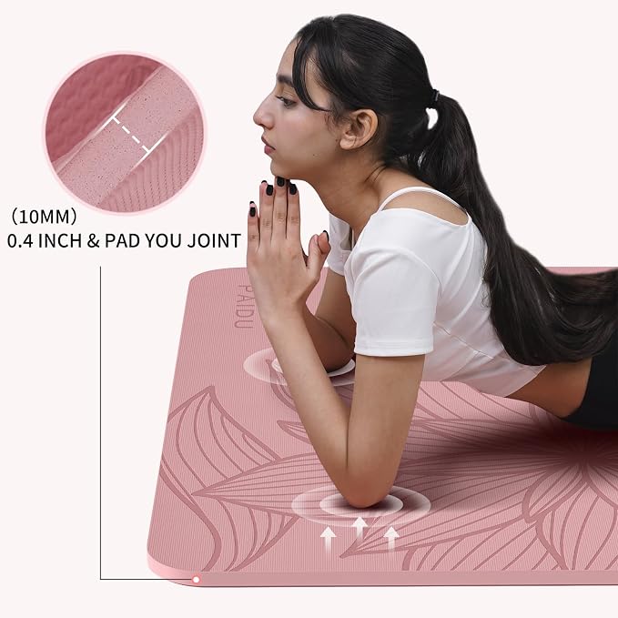 Colchoneta rosa PAIDU extra ancha y gruesa para yoga miniatura 6