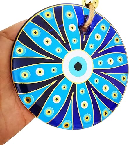 Miniatura 6 de Adorno grande de cristal para colgar en la pared contra el mal de ojo, protección del hogar, amuleto de buena suerte, regalo (cachemira)