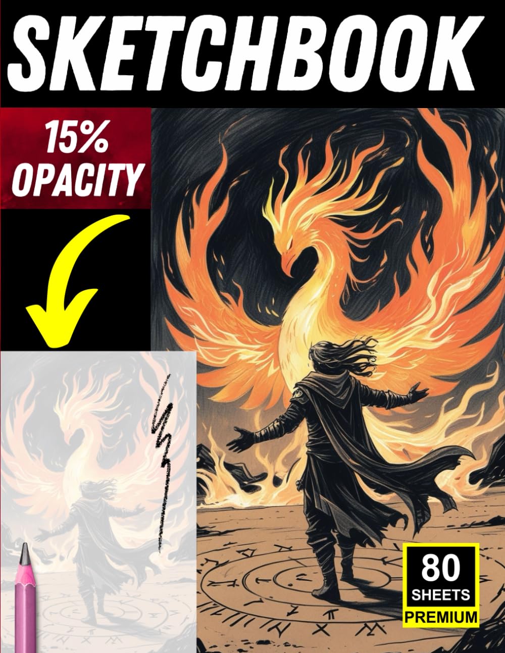Dark Fantasy Sketchbook for Artists – 15% Opacity Traceable Pages: Light-Fade Trace Designs (85% Reduced Visibility) for Easy Tracing • Perfect for Beginners & Pro Artists • A4 / 8.5x11 Sketch Pad