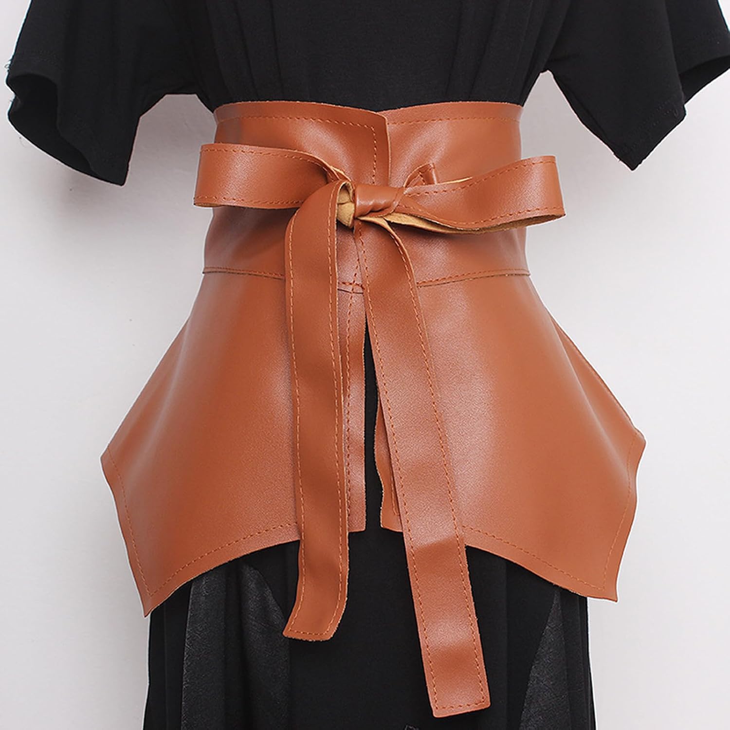 Peplum Waist Cincher Elegant Chain for Dress Elastic Ruffle Waistband Trendy Underbust Waist Chain Wide Belt