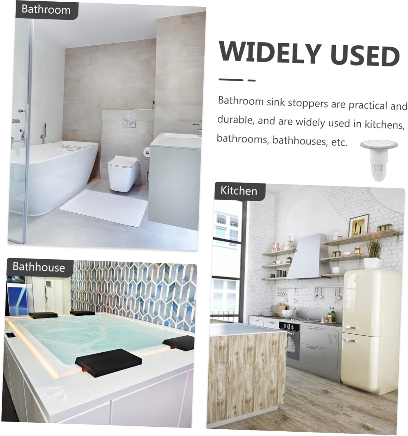 15 pcs Round Home Washing Way Household Drain Sewer Smell Stoppers Filter Supplies for Clogging Catchers Proof Hair Rubber Shower Valve Preventer Anti Pan Floor Strainer (Color : Pinkx3pcs, Size : 8