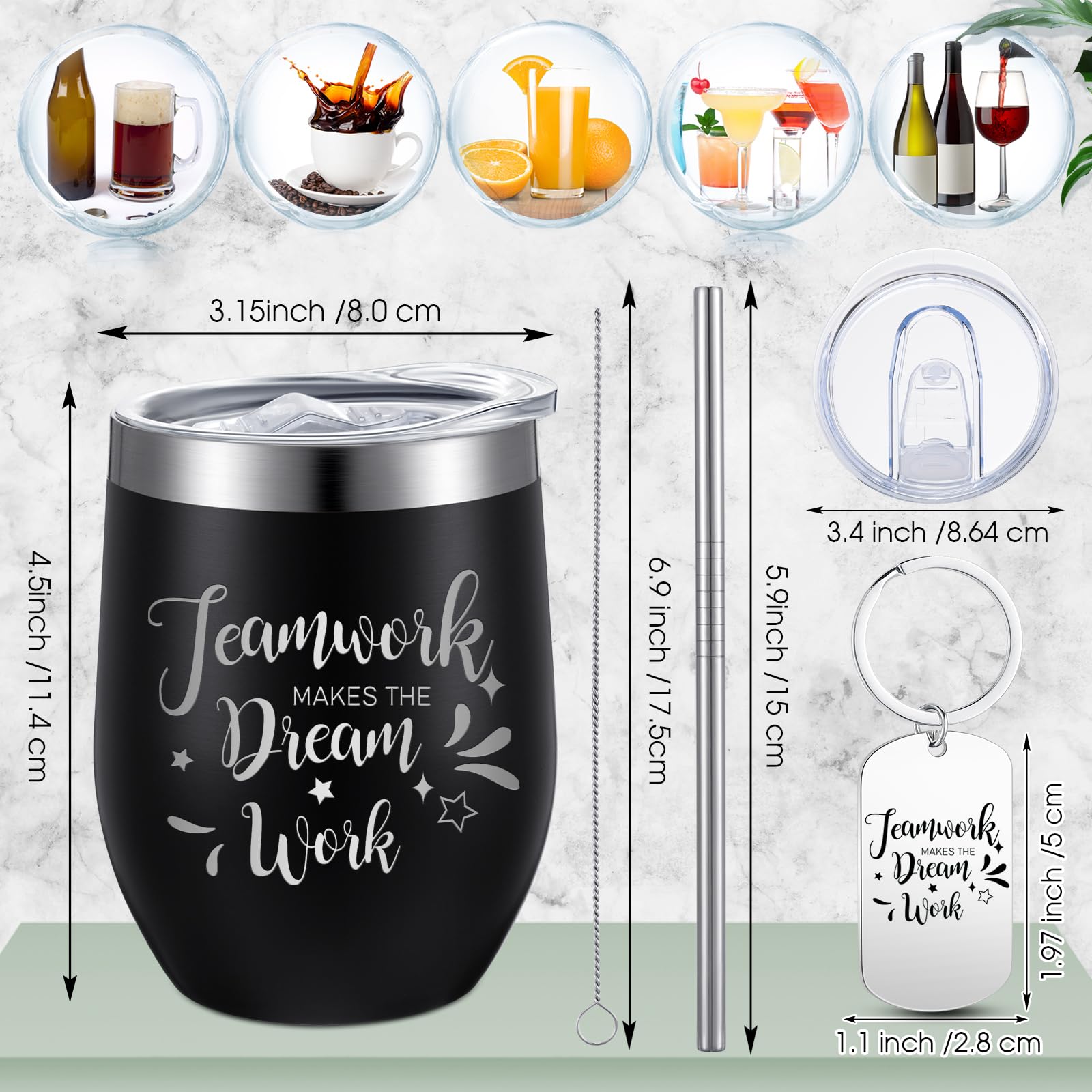 Vasos De Plástico Delgados Con Tapa Y Pajita, Regalo De Agradecimiento Para Empleados, Vasos Acrílicos De