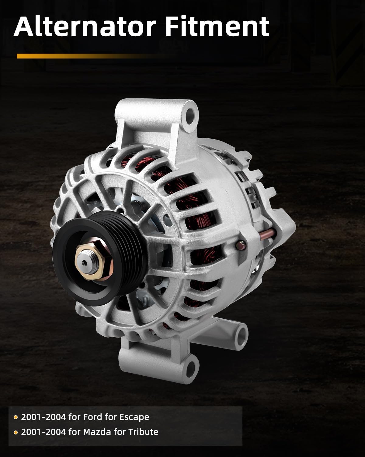 OCPTY Alternators Alternator for Ford for Escape 2001-2004,for Mazda for Tribute 2001 02 03 2004 3.0L V6,12V 110AMP 6-Groove Pulley Replaces 1L8U10300CD