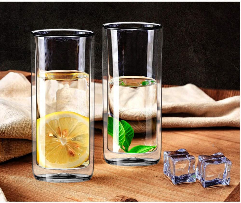 Sun's Tea (Set of 2) 20oz (600ml) Ultra Clear Strong Double Wall Insulated Thermo Glass Tumbler V3 Highball Glass for Beer/cocktail/lemonade/iced Tea/Smoothie (Real Borosilicate Glass, Not Plastic) - Image 3
