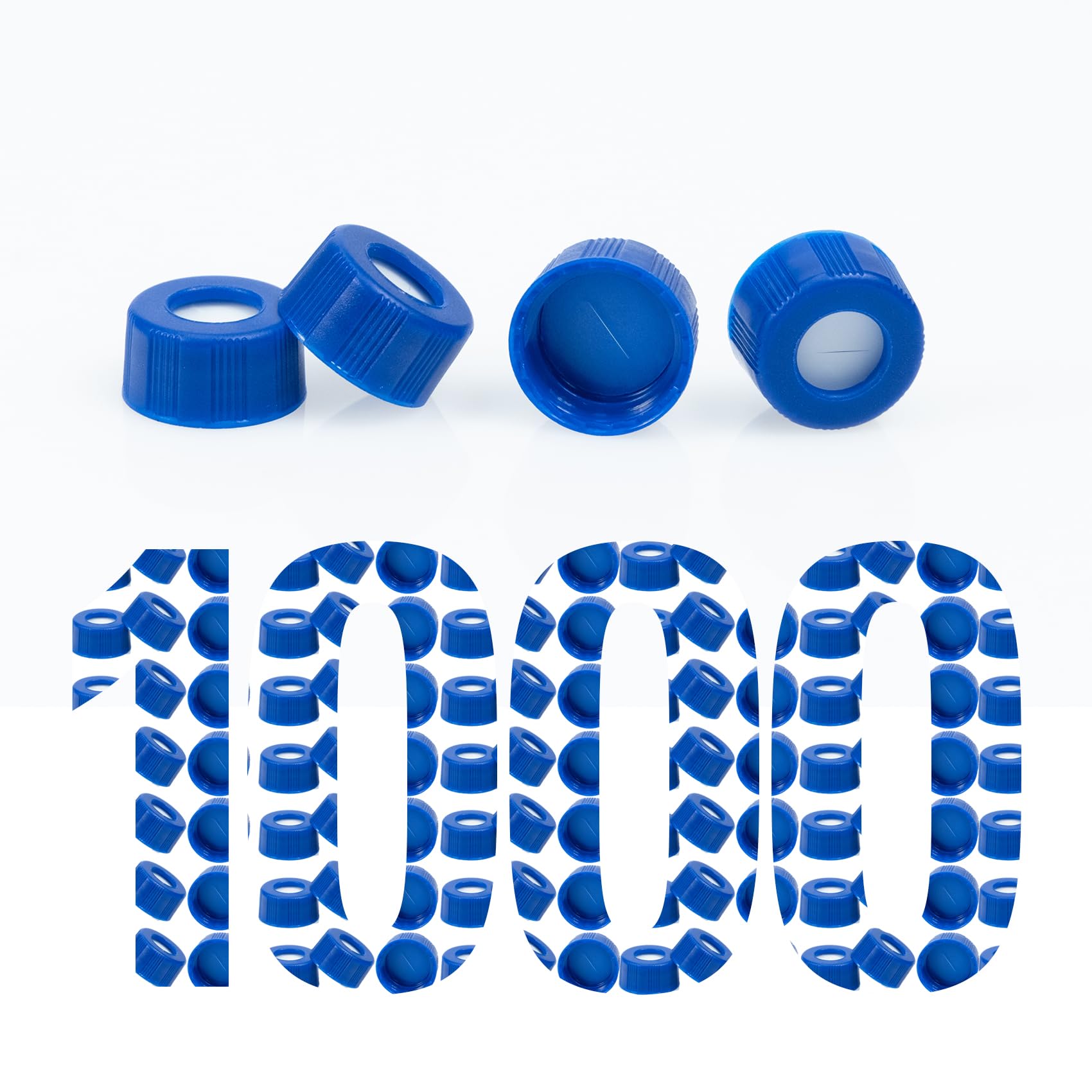 HPLC Caps - 100 White Septa Screw Caps -11 HPLC Caps - 100 White Septa Screw Caps -11