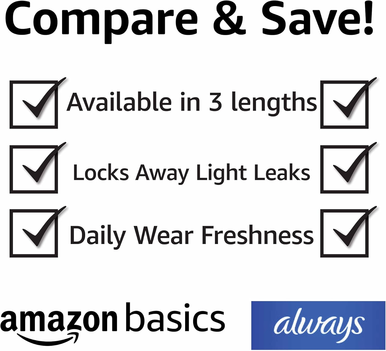  Basics Daily Pantiliner, Long Length, 120 Count, 3 Packs of 40 (Previously Solimo) : Health & Household