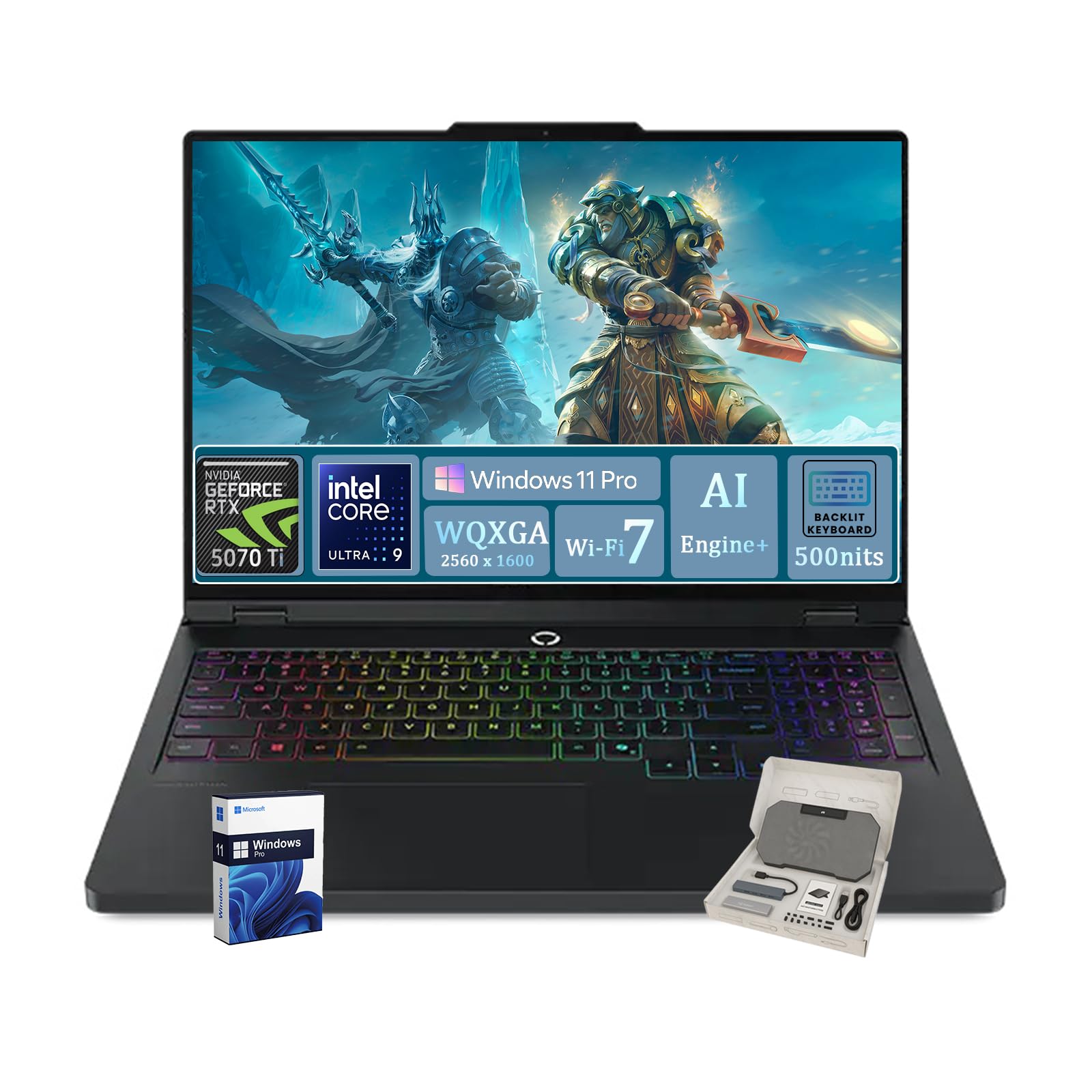 Lenovo Legion Pro 5i Gen 10 Gaming Laptop • GeForce RTX 5070 Ti GDDR7 • Intel 24-Core U9 275HX • 16" WQXGA 500Nits Display • RGB Backlit KB • AI Engine+ • Wi-Fi 7 • Win 11 Pro • 64GB DDR5 • 4TB SSD