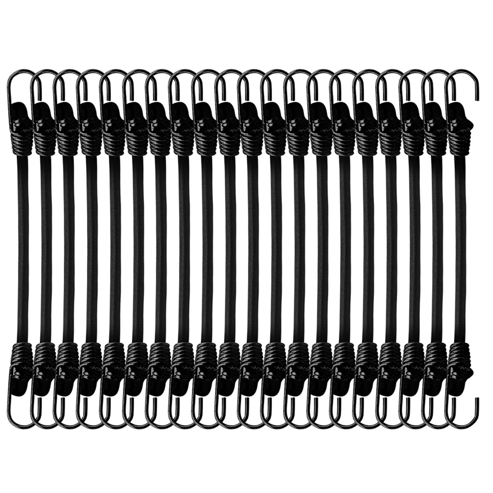 Lot De 30 Tendeurs Caoutchouc Avec Crochets 10 Cm - Pour Voile D'ombrage, Bâche, Camping, Vélo - 9