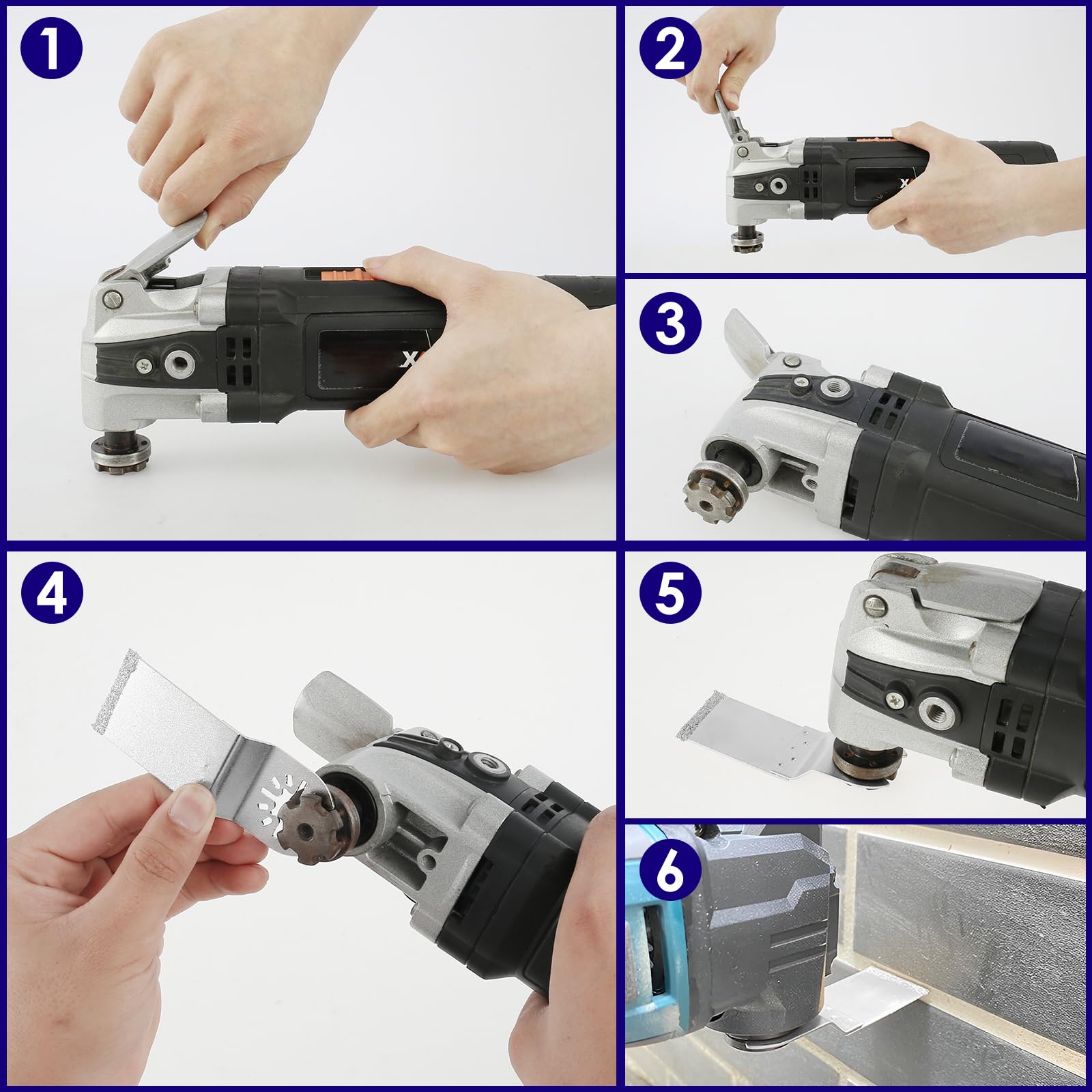 EZARC Diamond Oscillating Blade Set - 6-Pack Multi-Tool Blades For Tile & Grout