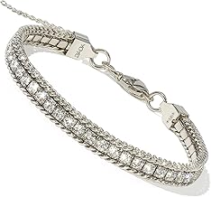 Bracciale Tennis e Grumetta in Acciaio inossidabile da Donna e da Uomo. Design Elegante e lunghezza Regolabile, Idea Regalo per Lei e per Lui
