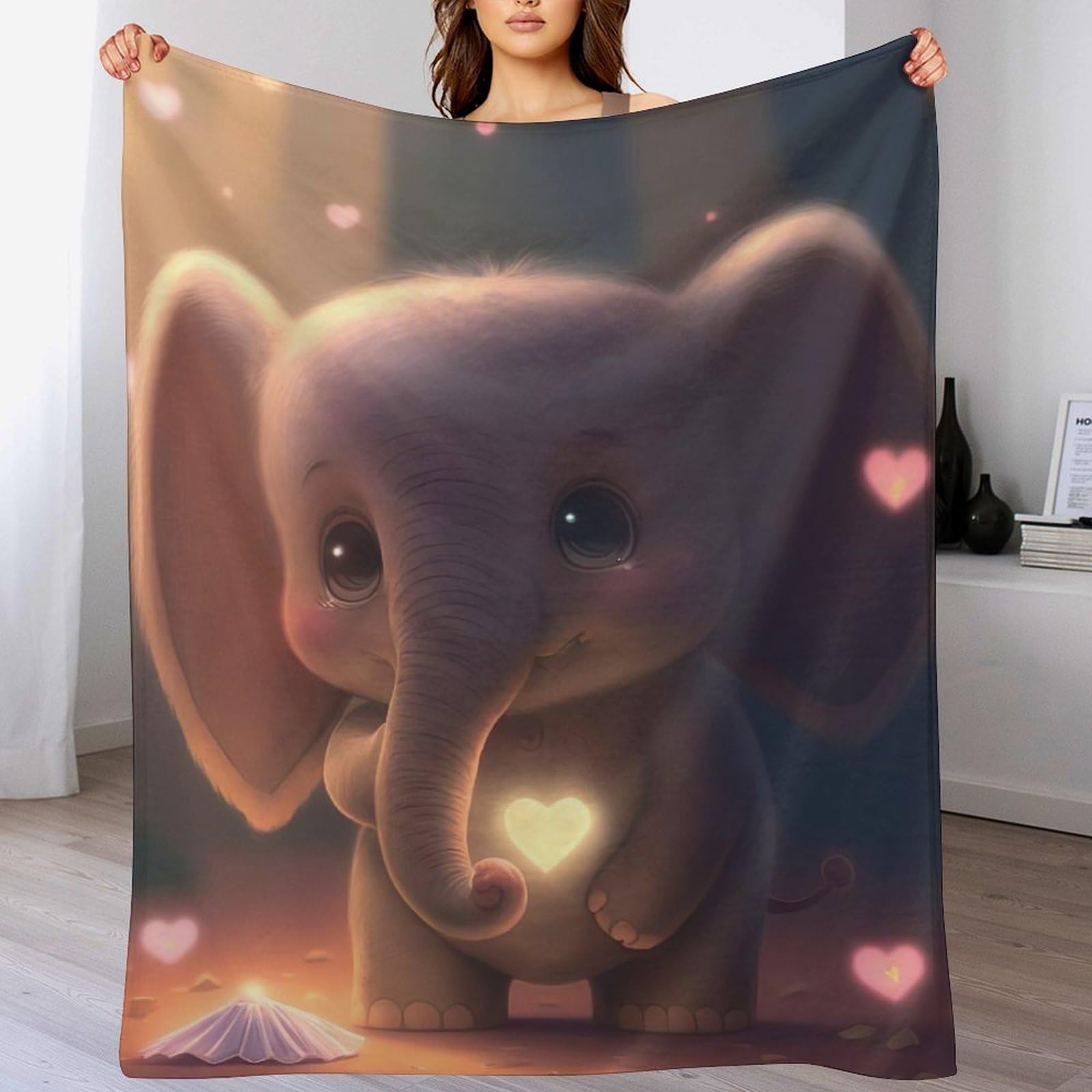Manta de franela de elefante para sofá cama manta suave 100x130 cm