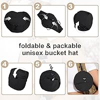 Vista 4 de Sombrero de pescador impermeable plegable para mujer, sombrero de sol con protección UV para hombre