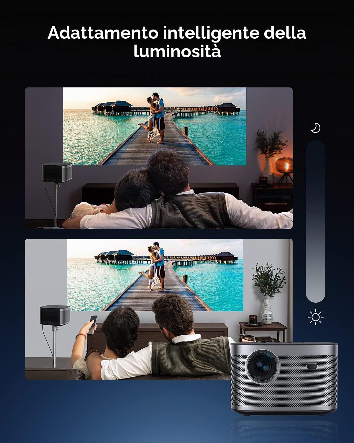 XGIMI Horizon Proiettore Supporta 4K Full HD 200'' Home Theater 1500 ISO Lumen Android TV10.0 Google Assistant 3D Videoproiettore Harman/Kardon Altoparlante