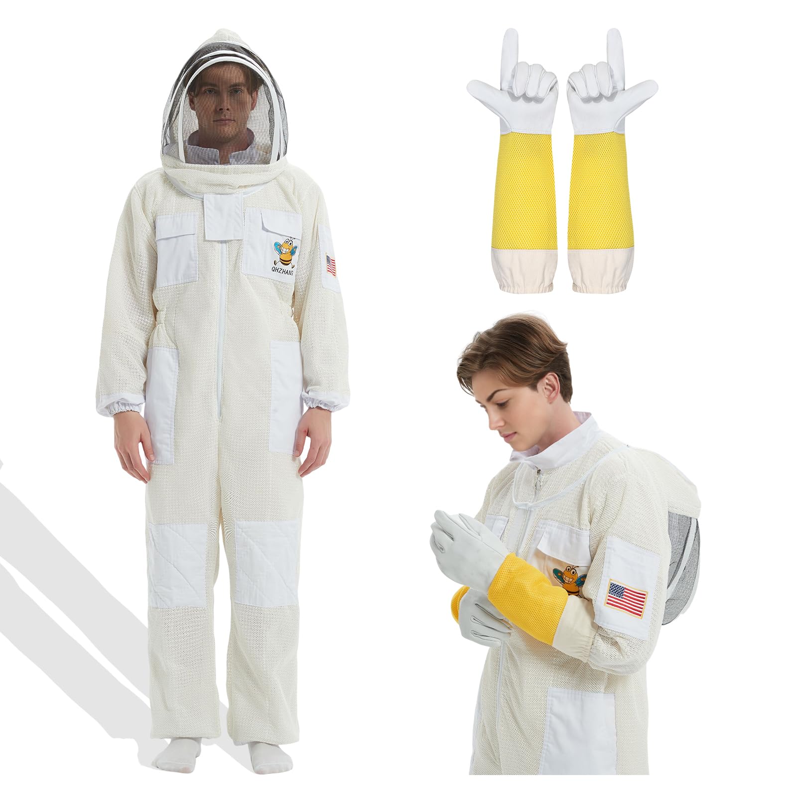 3 strati di api per uomini e donne a prova di puntura, Apiarist ultra ventilato api protezione ingranaggio, apicoltori