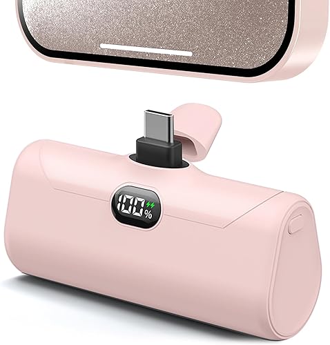 Miniatura 10 de Cargador de teléfono portátil USB C para iPhone 17 Pro Max, mini banco de energía de 5000 mAh con pantalla digital y soporte duradero para teléfonos