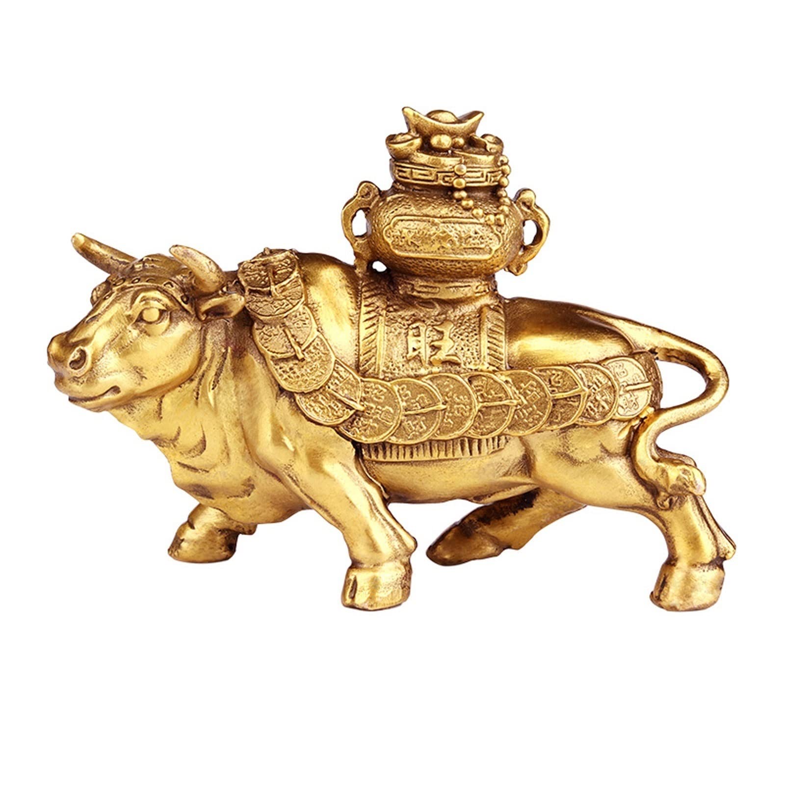 GLETSF Statue Brass Statue Animal Figurine Collection with A Cornucopia Feng Shui Fortune Animal Statue/Chinese Zodiac Home Decor Zen Decor,