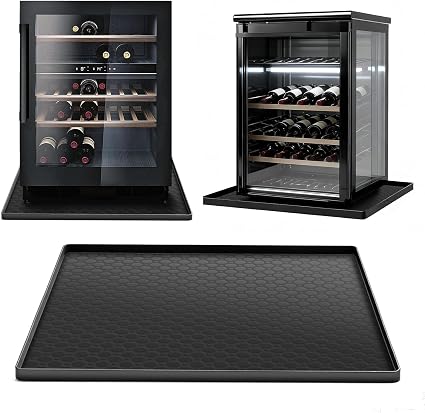 Mini Fridge Silicone Mat with Raised Edges 19.7"x19.7"x0.4", Silicone Mat