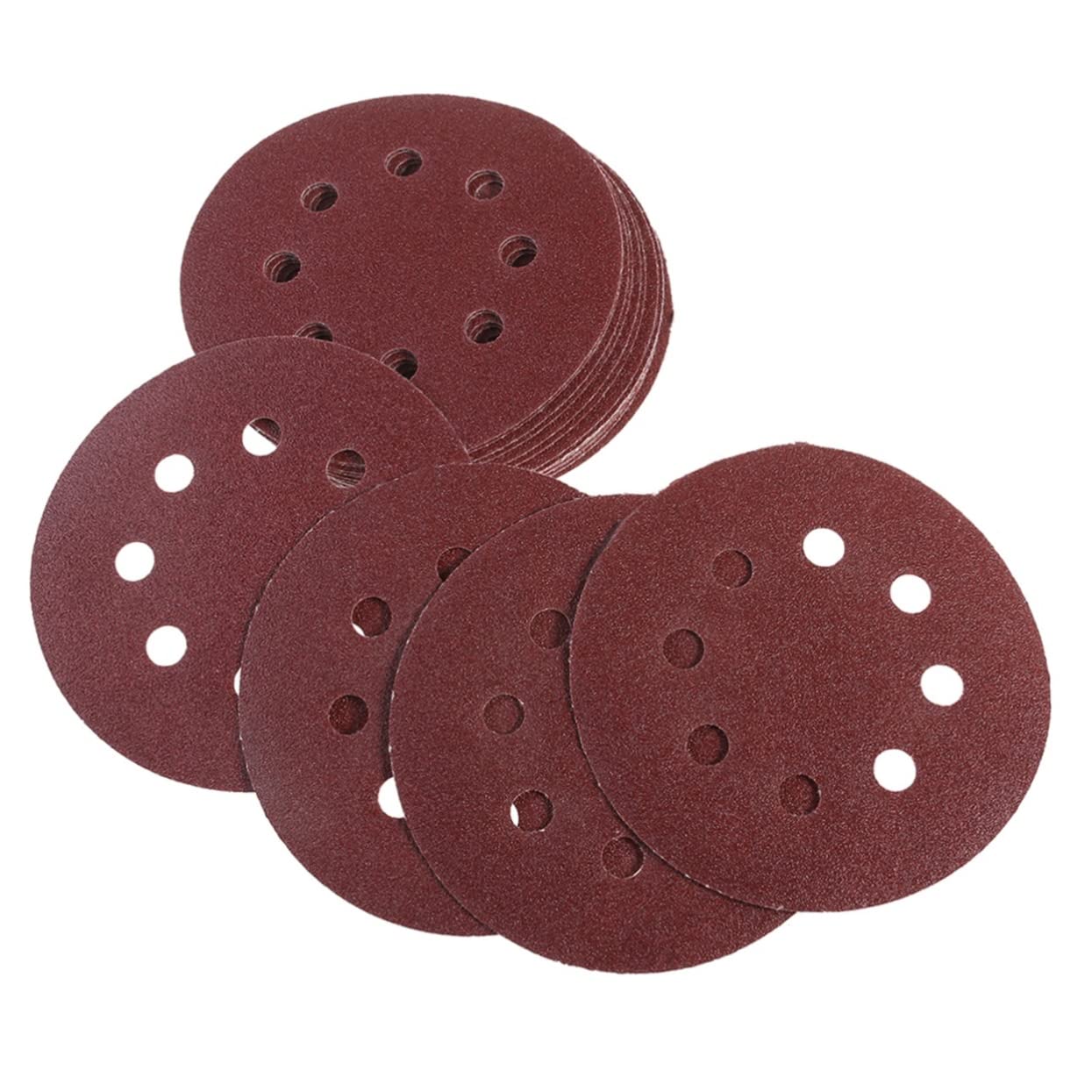 MAGICLULU 5 Inch Circular Pads 40 Grit Sandpaper Set Hook and Loop Sanding Discs for Wet/Dry Use 50pcs Pack