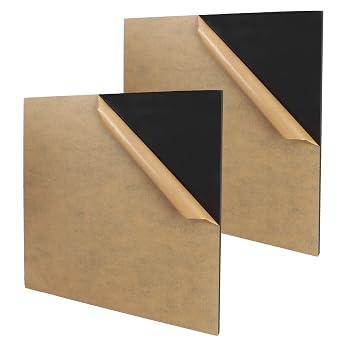 2 Pack 12 x 12 Inch Black Acrylic Sheet - 1/4" Thick 6 mm Square Plexiglass Sheets, Cast Acrylic Sheet with Protective Paper for DIY Display, Craft