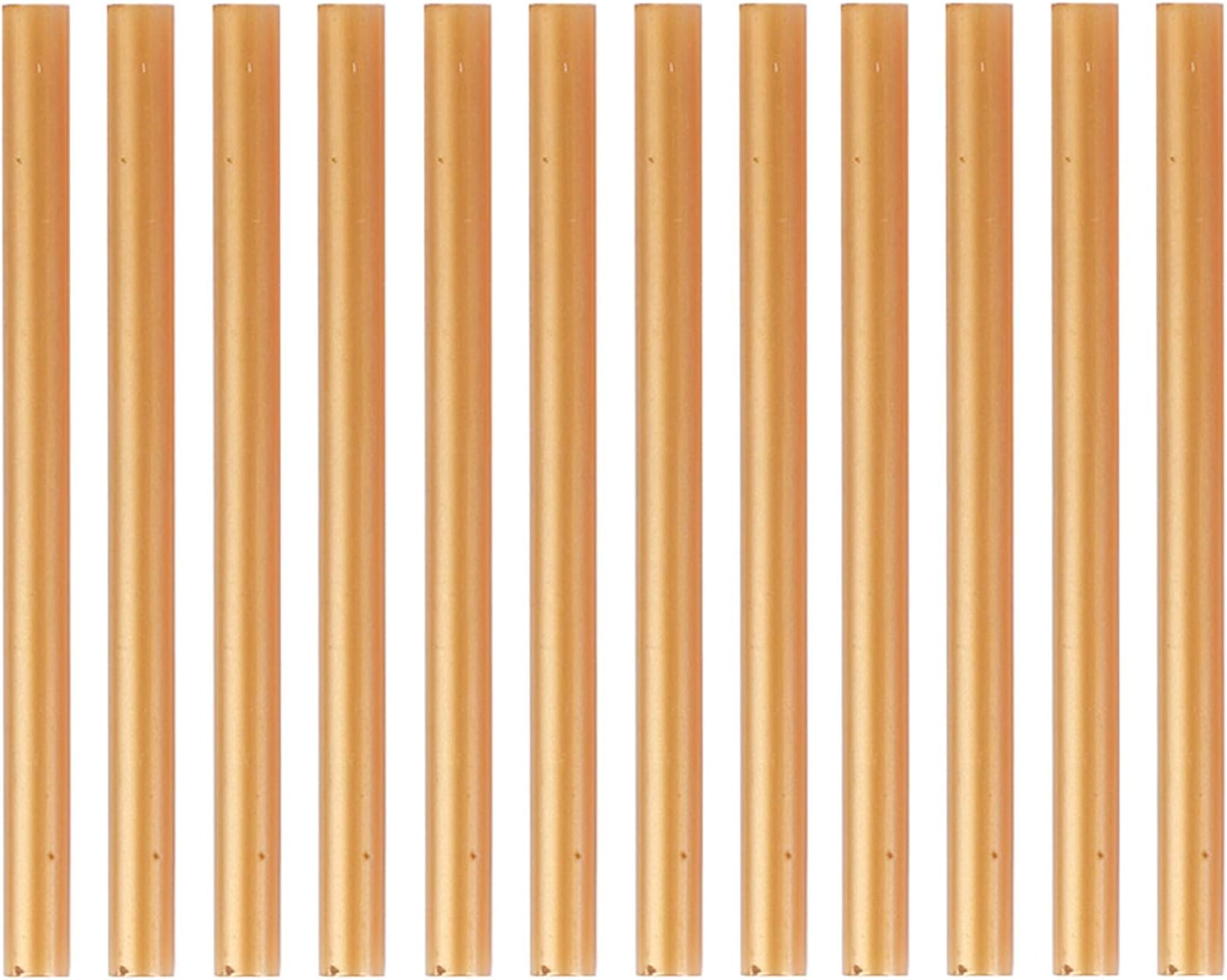 HUIHUIBAO 12 PCS Colored Hot Glue Sticks, Mini Hot Melt Adhesive Glue Stick for DIY Art Craft, 7 x 100mm, Gold