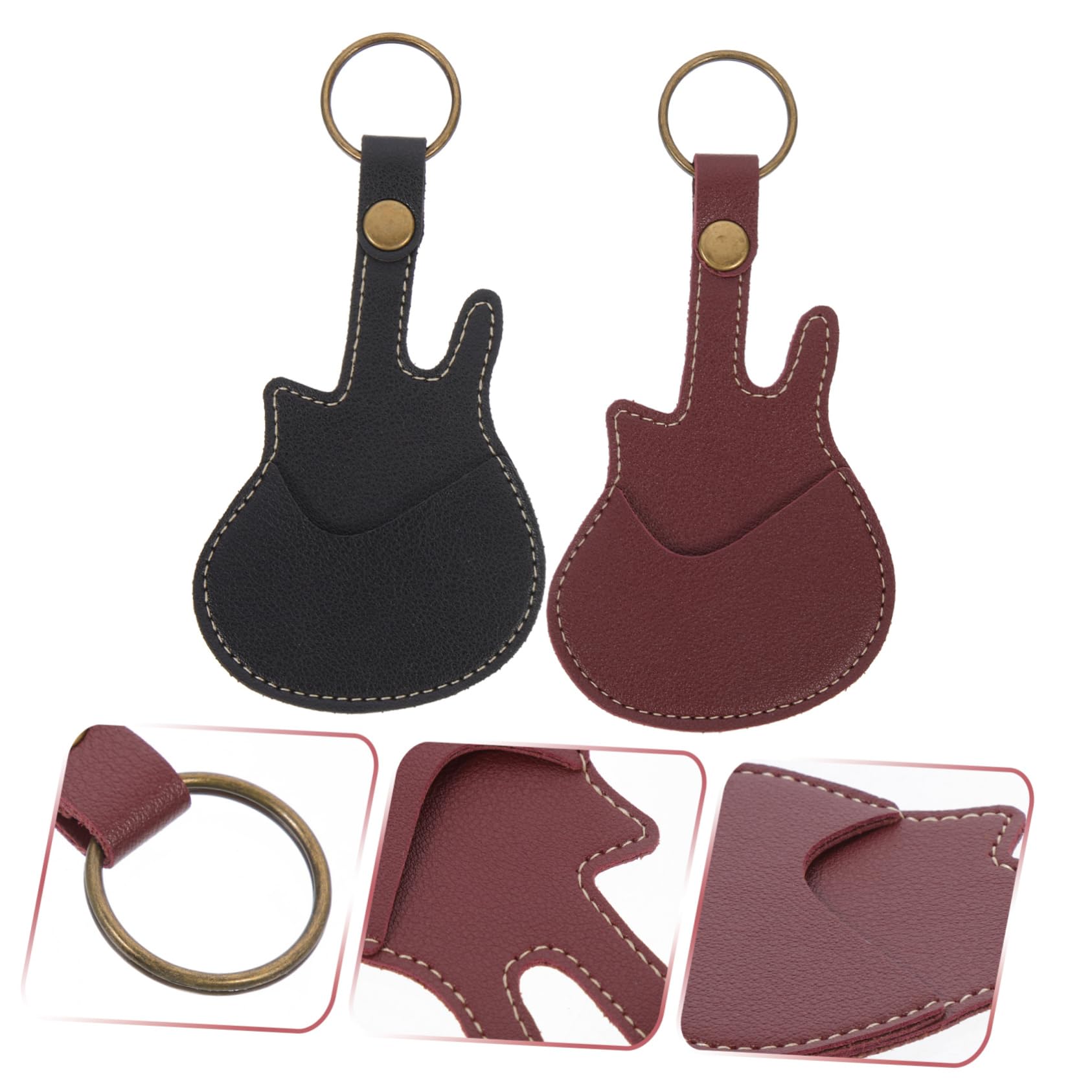 VICASKY 10 Piezas Recoger Bolsa de Almacenamiento Bolsa de Almacenamiento para púas de Guitarra Anillo de Guitarra Estuche para púas de Guitarra Portapúas portátil de Guitarra Cuero