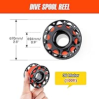 Vista 4 de Juego de boya marcador de superficie, tubo de señal inflable de alta visibilidad de 6 pies con tubo de señal de fondo cerrado con carrete de dedo