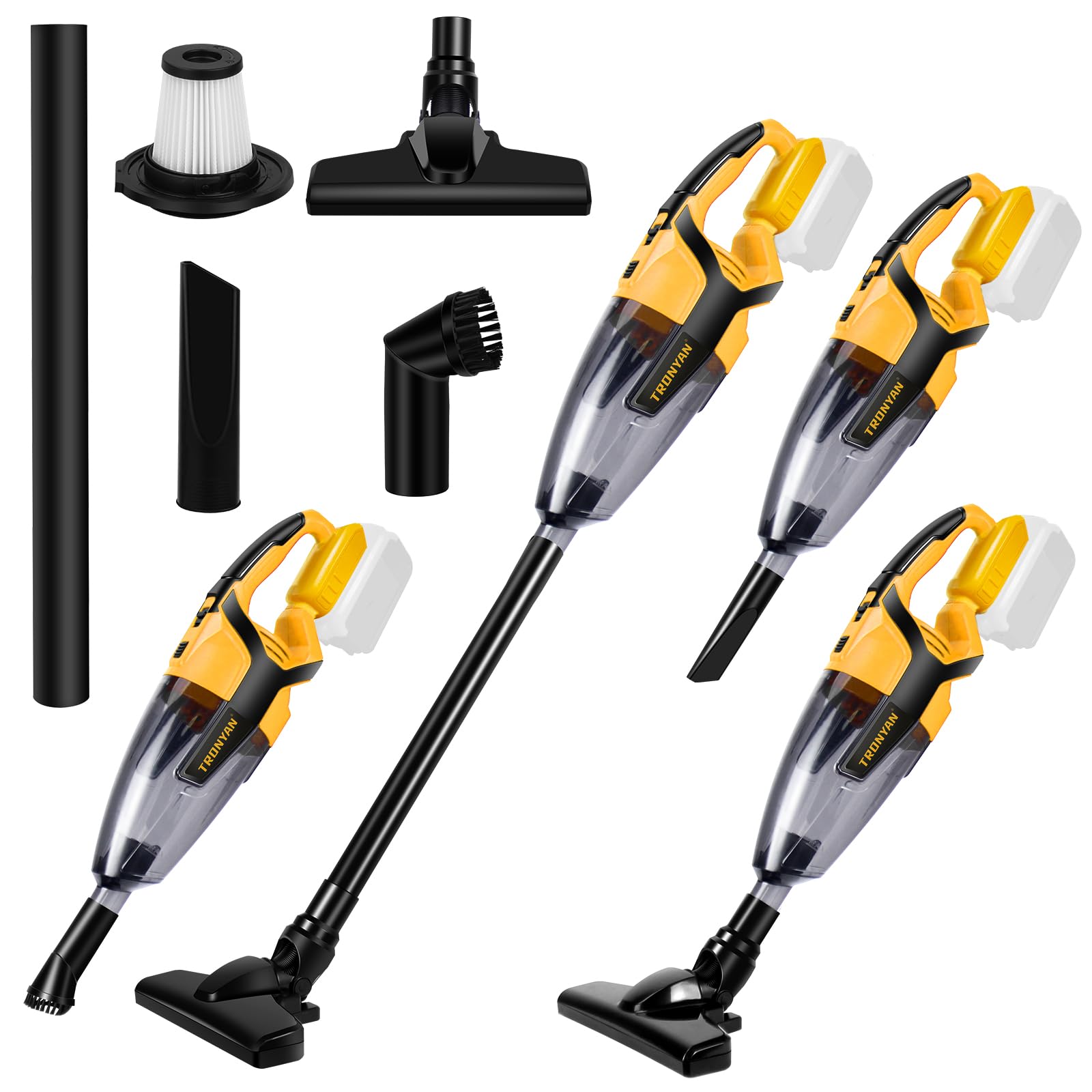 Aspiradora inalámbrica compatible con batería DEWALT de 20 V (batería no incluida), aspiradora de mano para el hogar, barco, taller, coche, pelo de mascotas, solo herramienta de muebles