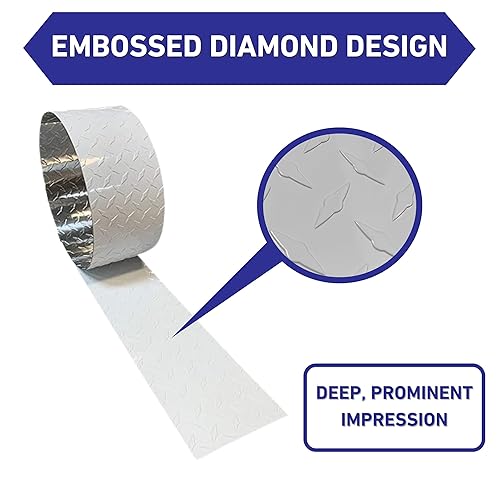 Miniatura 4 de Eagle 1 - Rollos de lámina de aluminio con relieve en forma de diamante, 0.025pulgadas (fina), 10pies (variedad de tamaños y colores), los rollos