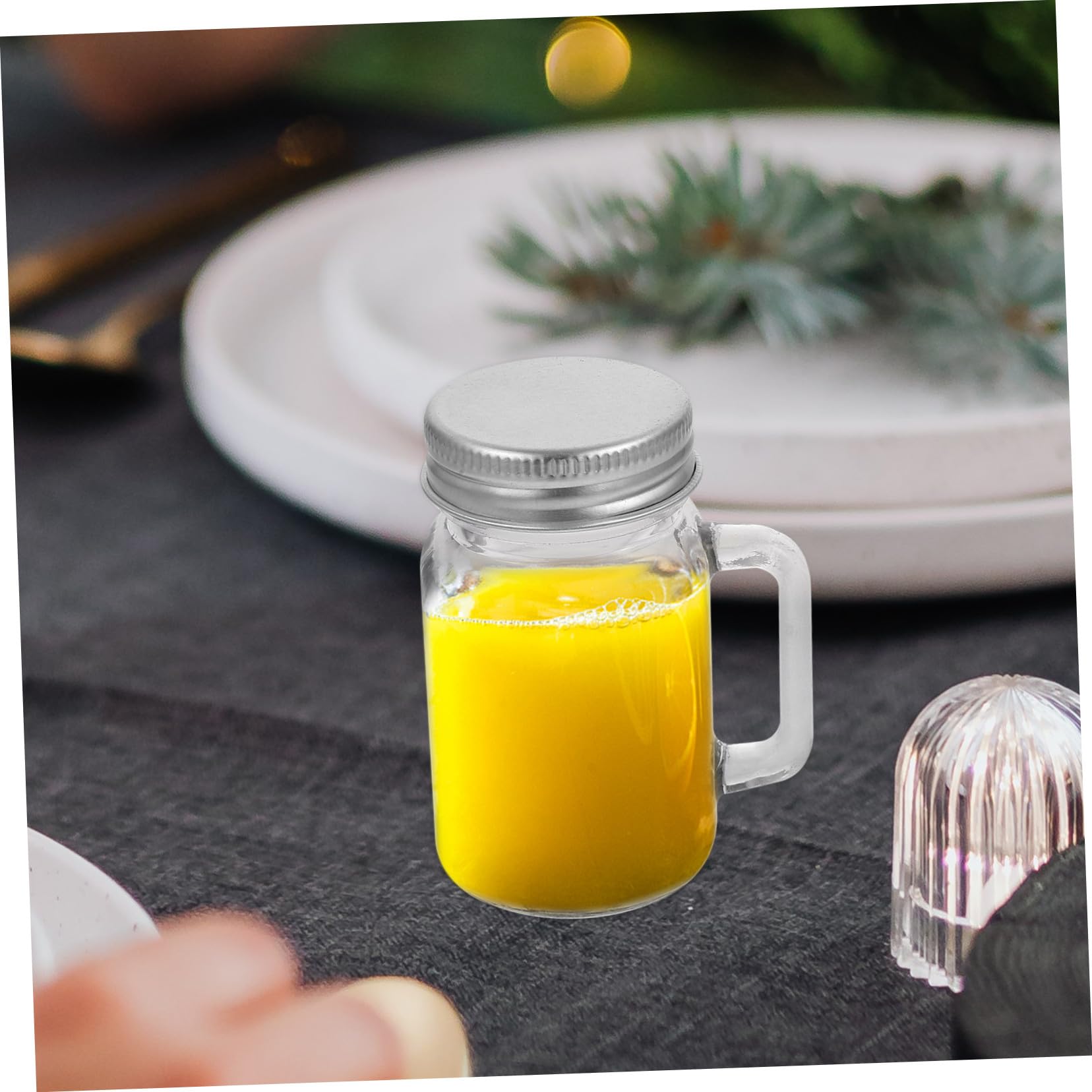 BESPORTBLE 16 pezzi Barattoli in Vetro Trasparenti con Manico Vasetti Piccoli Multiuso per Marmellata e Sciroppo Contenitori Leggeri Facili da Pulire e Portare per Conservazione e Uso