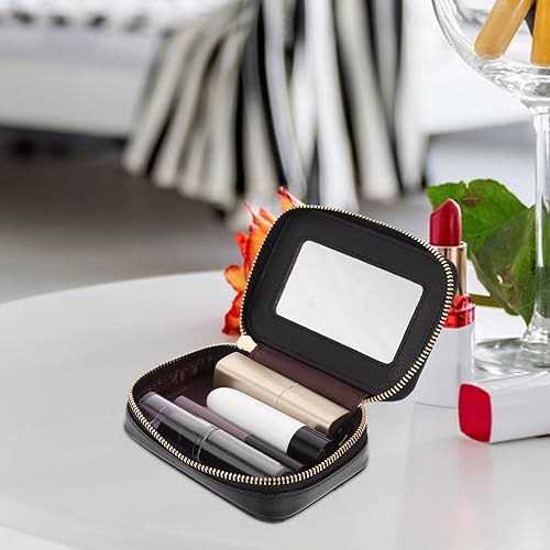 Miniatura 4 de Organizador de lápiz labial, soporte para lápiz labial con espejo, kit de almacenamiento de cosméticos, estuche de viaje de maquillaje, bolsa