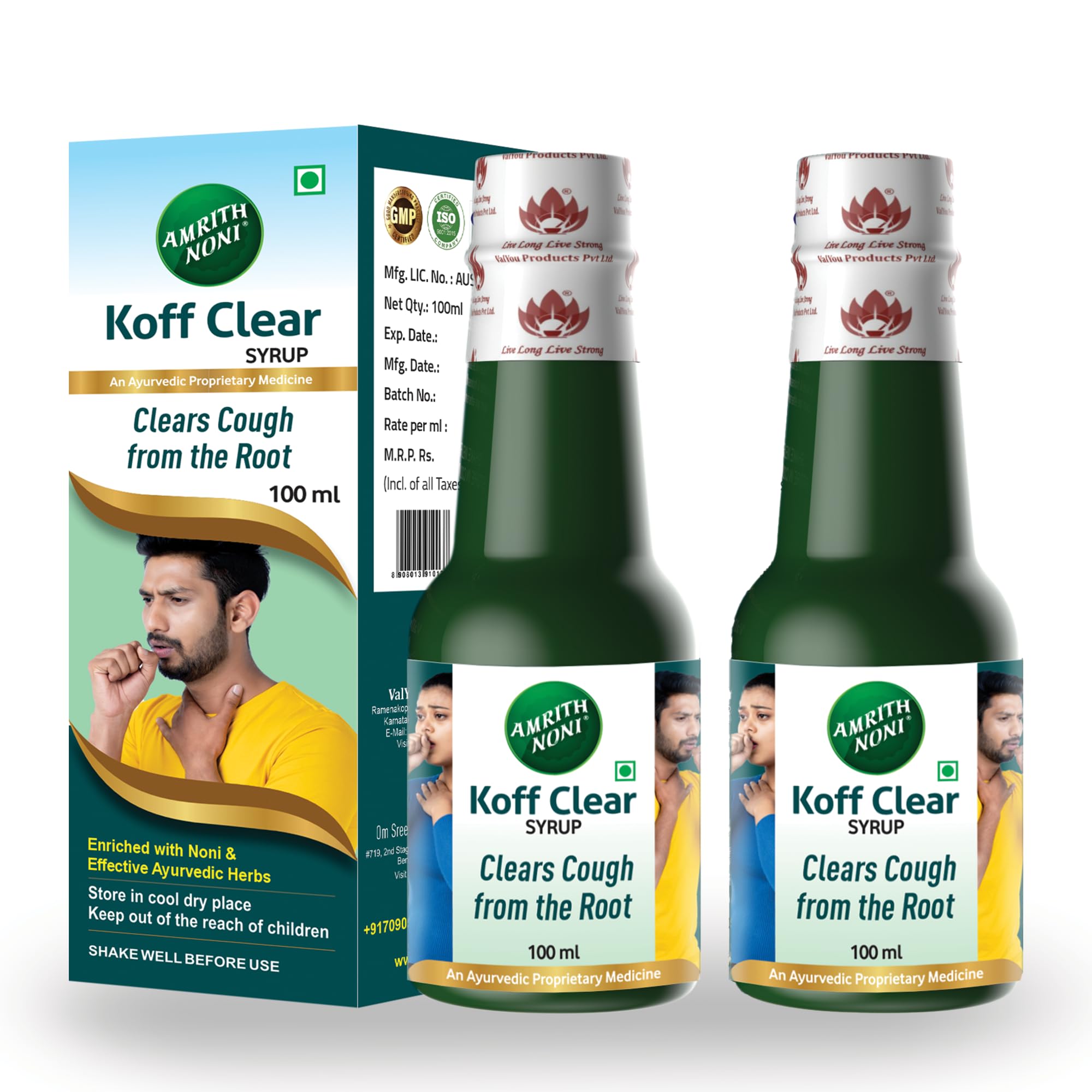 Amrith Noni Koff Clear SugarFree 100ml - Ayurvedic Cough Syrup with Noni, Brihati, Kantakari, Pushkara, Naagavalli & Other Powerful Herbs for Effective Relief (Pack Of 2)-picture-23