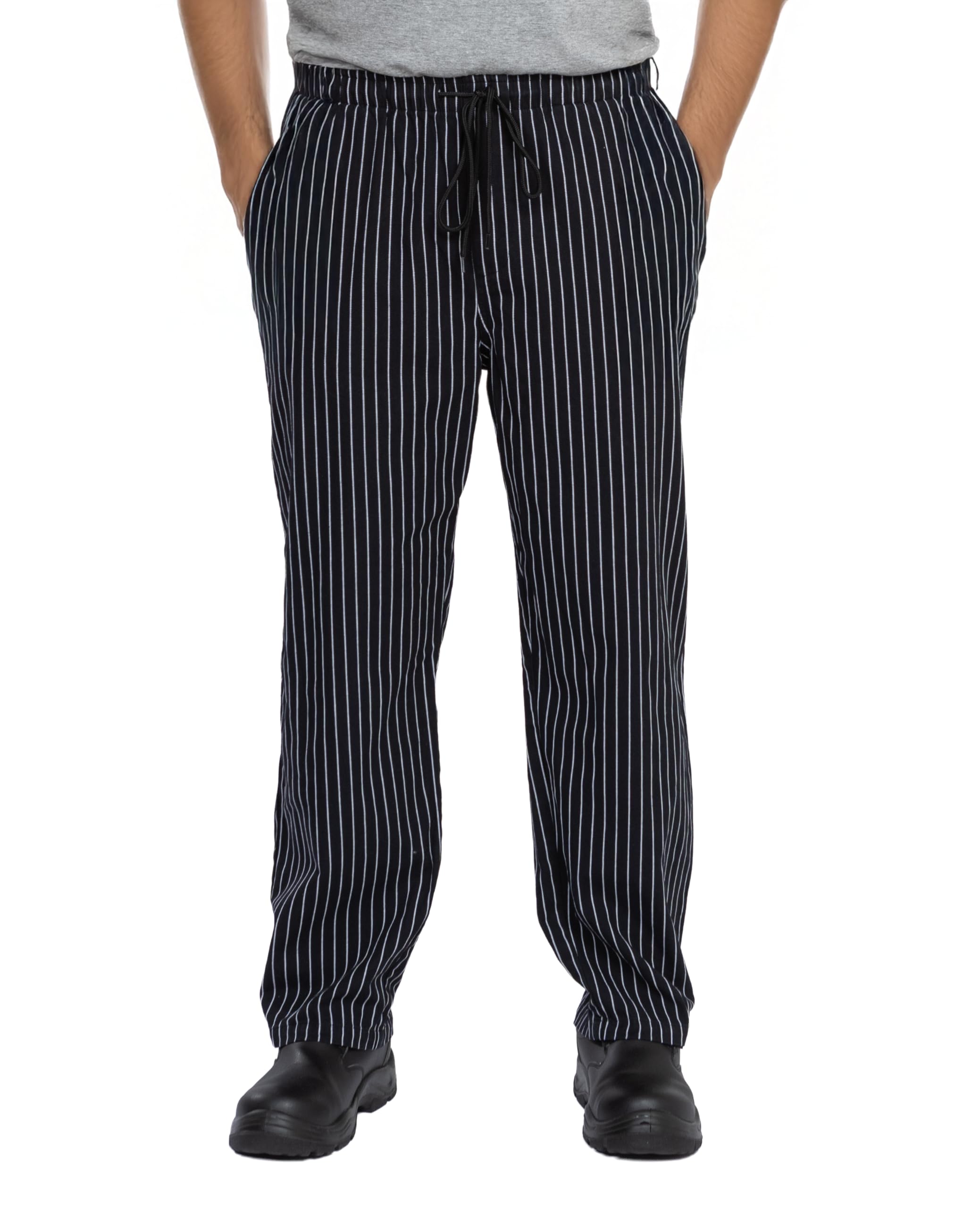 PALLTEX Bruno Pantalon de cuisine 100 % coton pour homme/femme avec cordon de serrage Taille réglable EN 13688