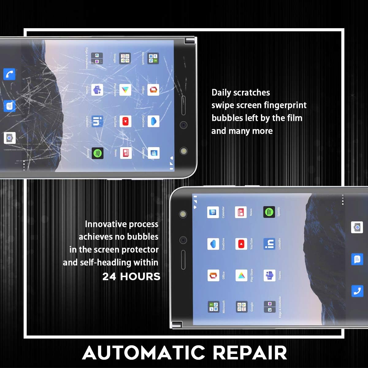 (3 Pack) Orzero Compatible for Microsoft Surface Duo Soft PET Screen Protector (Not Glass), Premium Quality Edge to Edge (Full Coverage) Screen Protector, High Definition Anti-Scratch Bubble-Free (Lifetime Replacement)
