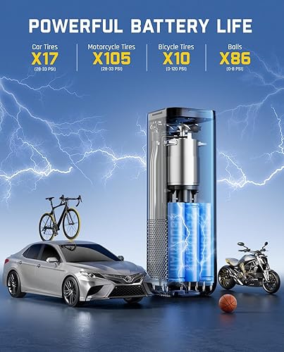 Miniatura 3 de Fanttik Compresor de aire portátil para inflado de neumáticos X8 APEX, inflado rápido de 1 minuto, inflador de neumáticos inalámbrico de 150 PSI,