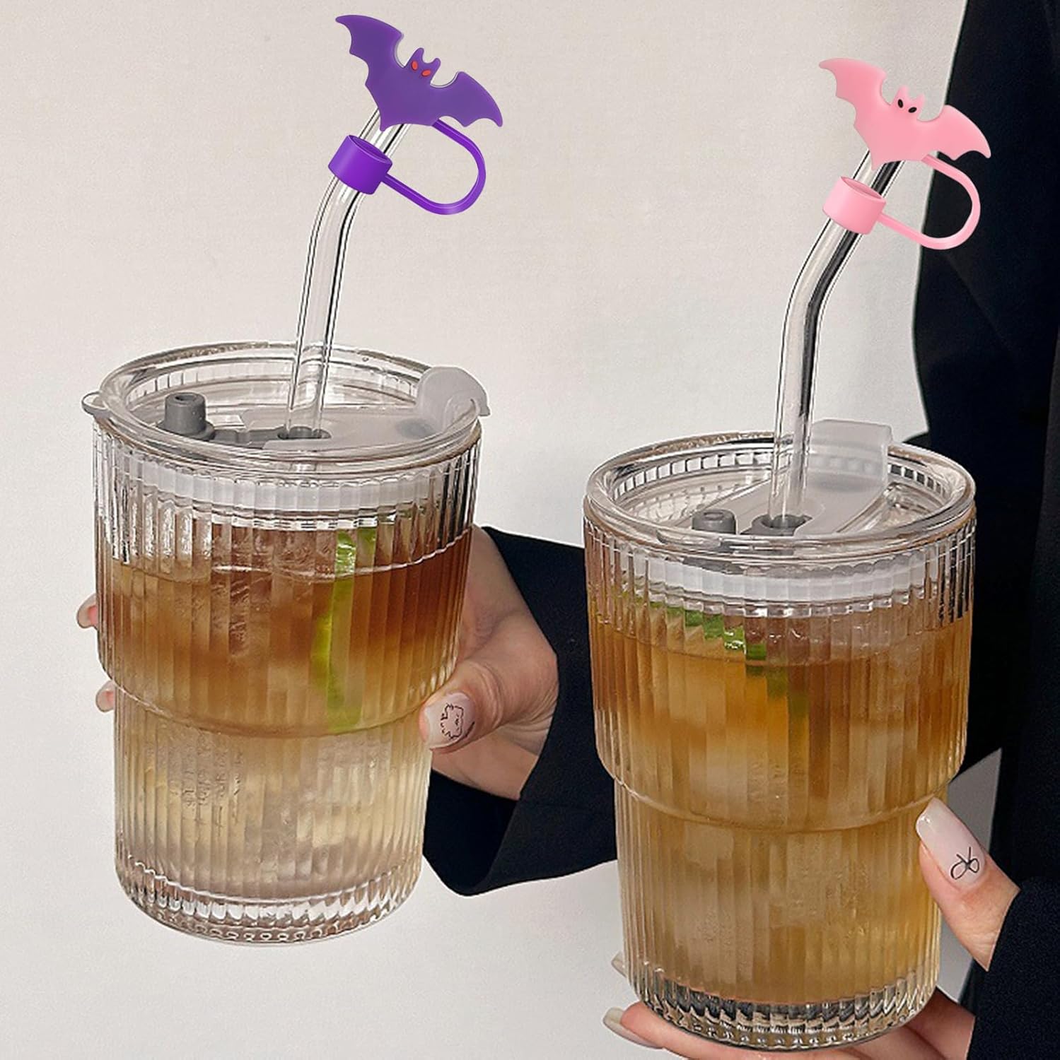 Halloween Bat Stanley Cover for Stanley Cup, 4Pcs Bats Straw Toppers Cute Pink Black Purple Orange Straws Tips Lids 10mm/0.4In Silicone Halloween Straw Caps for Party Decor Cup Accessories - Image 7