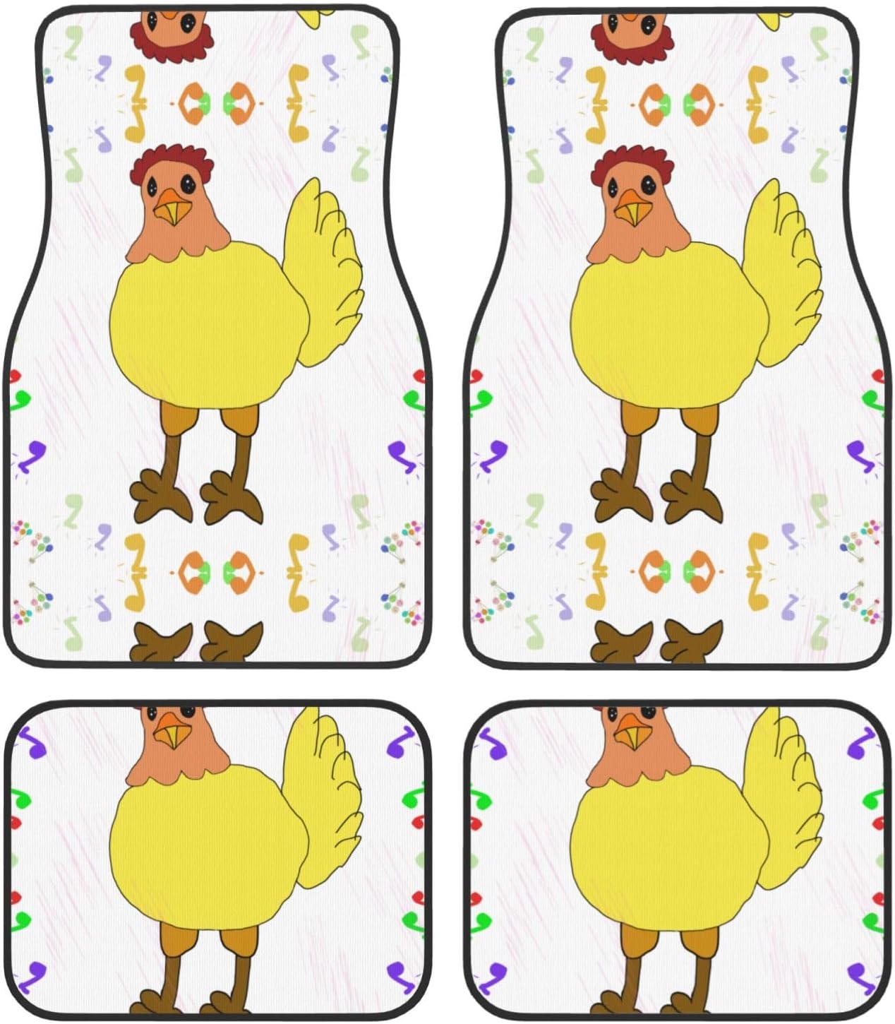 singing hen Patterned car mats 4-piece set | For cars/SUVs/trucks | Firm fit without displacement