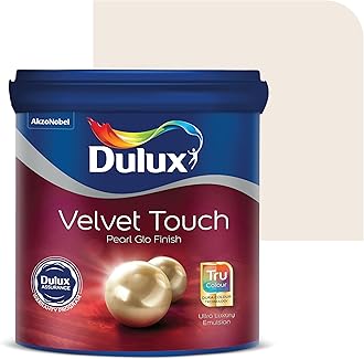 Dulux Velvet Touch Pearl GLO Interior Emulsion Paint (20L, Olivia's White) – Luxurious soft-sheen wall paint, highly durable, washable, rich, intense colors, with 6-year warranty