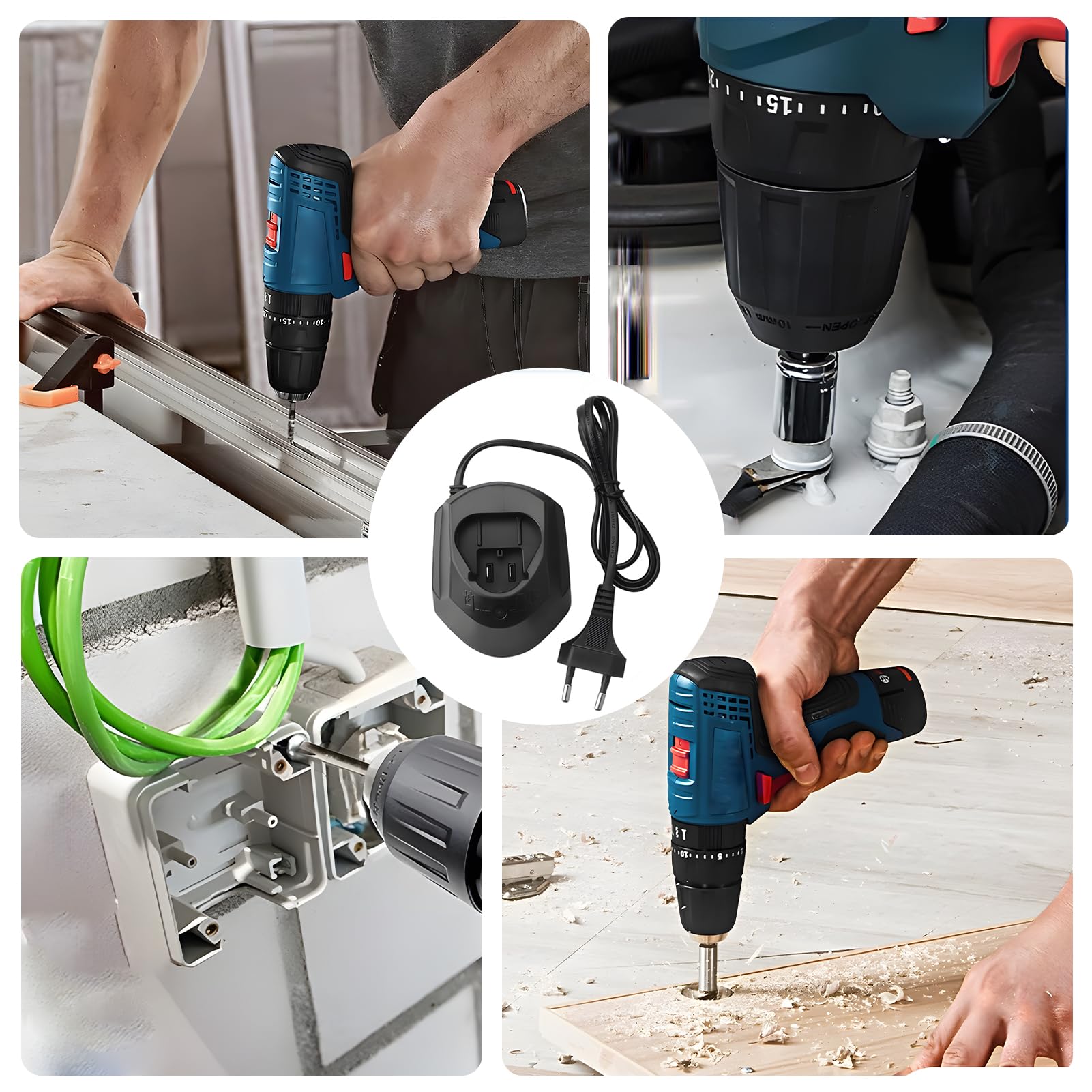 12V Li-ion Ladegerät für Bosch 10.8V-12V AL1115CV, Ladegerät Akkus Schnellladegerät Kompatibel mit Bosch BAT411 BAT412 BAT413, Plug-and-Play